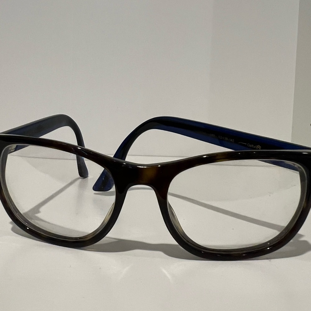 Gucci Brown Tortoiseshell and Navy Blue Women's Glasses